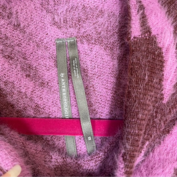 Anthropologie Womens XS Oversized Mock Neck Tunic Sweater Soft Eyelash Pink Rose - Picture 7 of 10